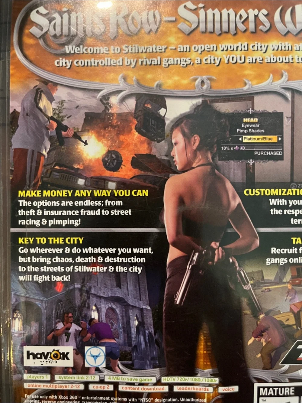 Saints Row (Platinum Hits) Edition for the Xbox 360 CIB